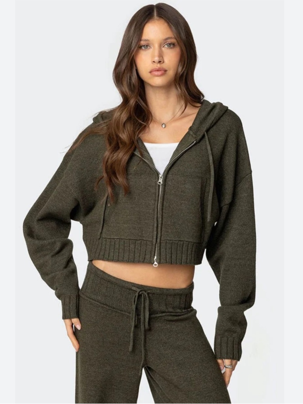 Edikted Russell Knit Hooded Cardigan